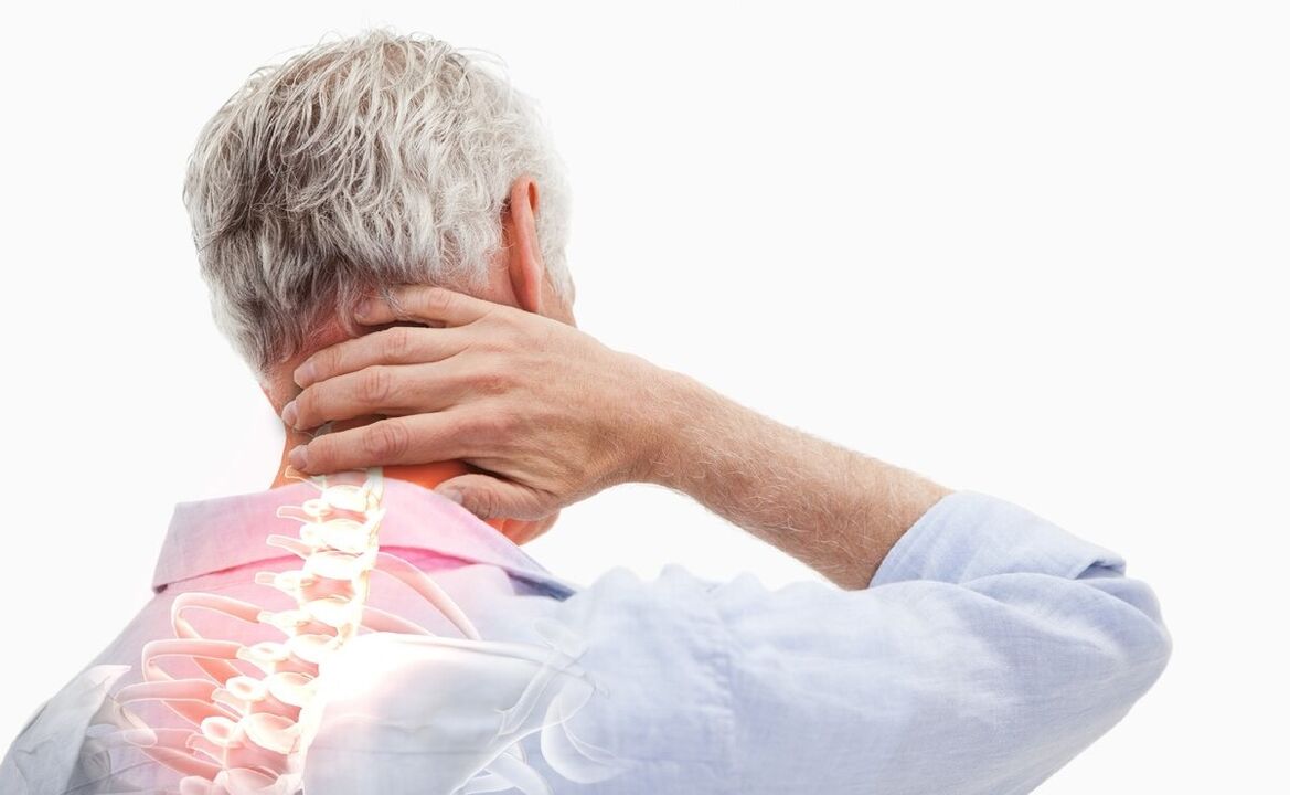 Osteokondrozlu bir erkekte boyun ağrısı